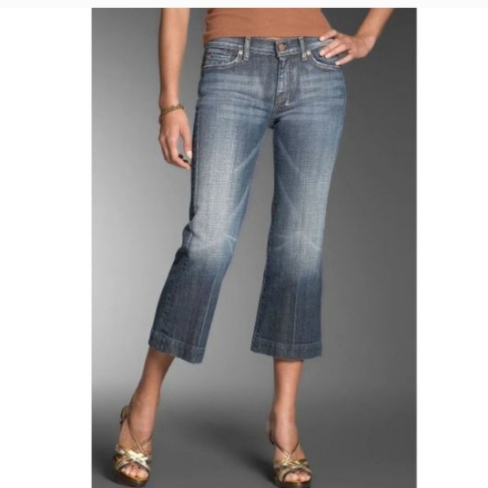 Women's Size 28 For All Mankind "Dojo" Capri Jeans - Picture 1 of 5